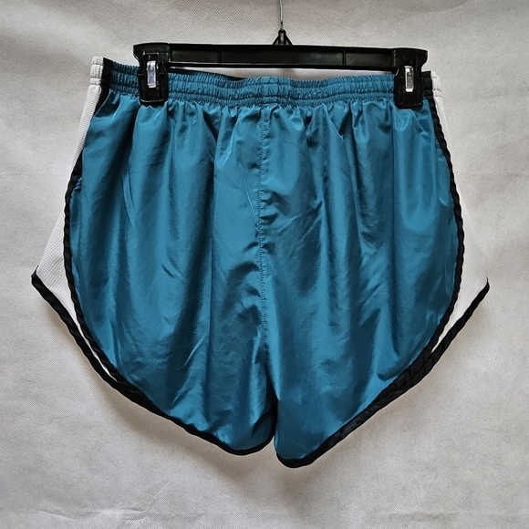 Flex'n Dark Turquoise Black White 100% Polyester Athletic Running Shorts Sz L - Picture 2 of 3